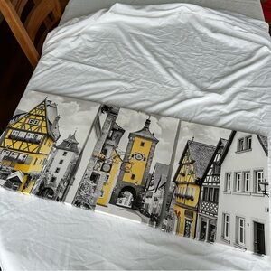 Yellow and Gray Architectural Canvas Set of 3